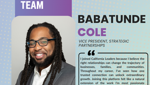Welcoming Babatunde Cole as Vice President of Strategic Partnerships