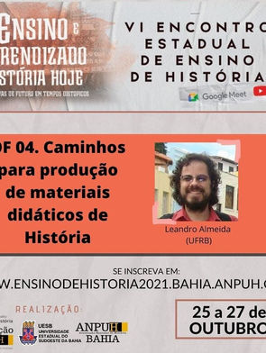 Inscrições para oficina " Caminhos para produção de materiais didáticos de História"