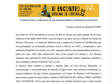 O Método Zaba: as dimensões de um material didático de história do século XIX