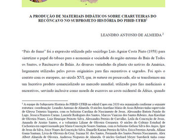 A produção de materiais didáticos sobre charuteiras do Recôncavo no PIBID-UFRB de História