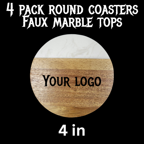 4 pack round coasters /Faux marble top