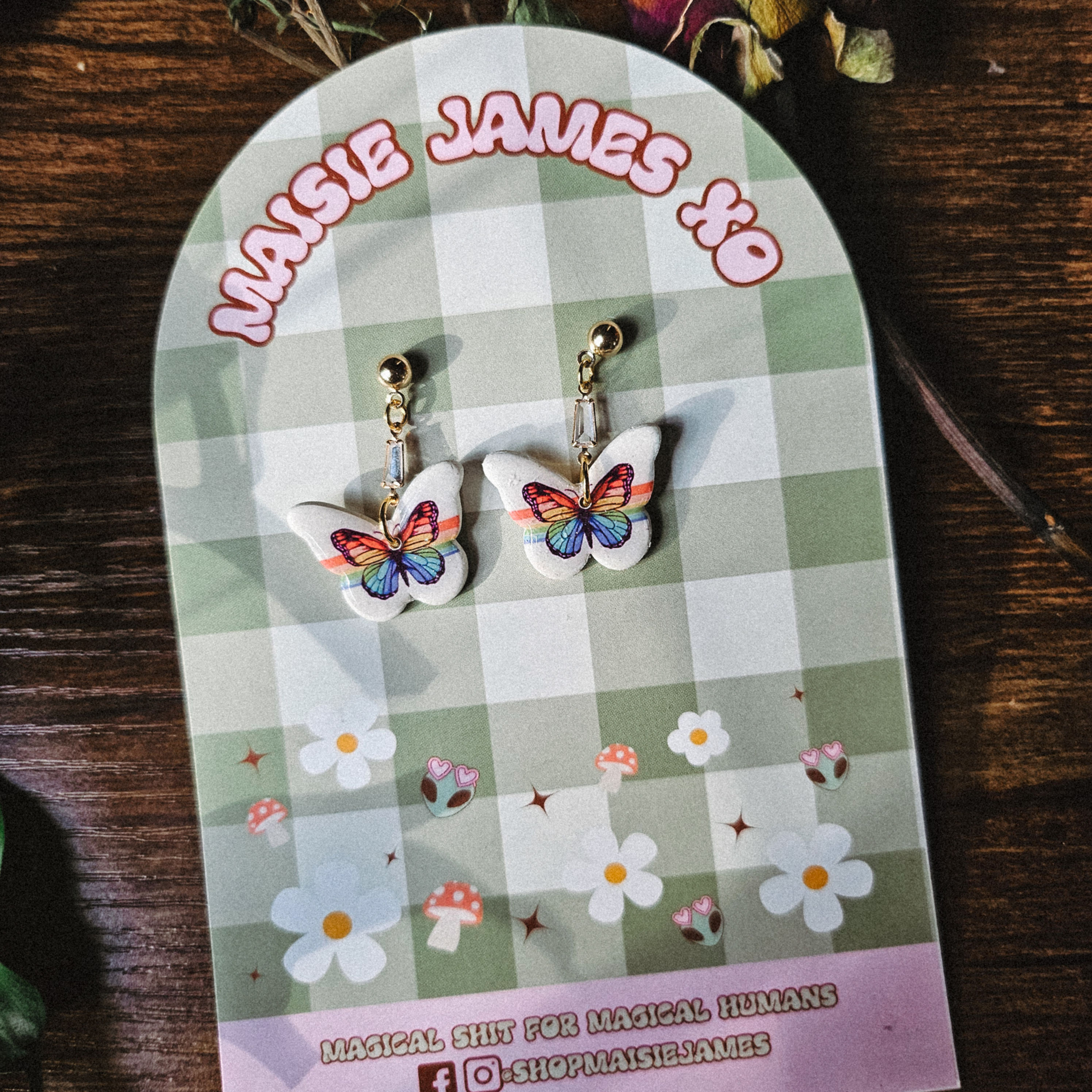 Rainbow Butterfly Earrings - Set Two