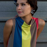 Close-up das listras modelo