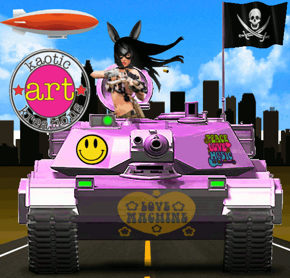 tank woman driving gun loop gif
