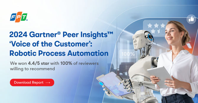 PERISIAN FPT DIIKTIRAF DENGAN KADAR KESEDIAAN UNTUK MENGESYORKAN SEBANYAK 100 PERATUS DALAM 'SUARA PELANGGAN' GARTNER® PEER INSIGHTS™ 2024: AUTOMASI PROSES ROBOTIK