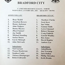 🟩 21 Feb 2001 Villa 2-0 Bradford