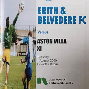 🟩 1 Aug 2000 Erith & Belvedere 1-3 Aston Villa