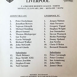 🟥 22 Jan 2001 Villa 3-4 Liverpool