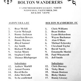 🟩 5 Sep 2001 Villa 3-1 Bolton