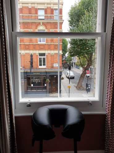 Massage chair with view of London