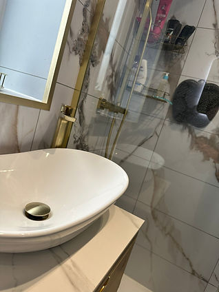New basin in bathroom