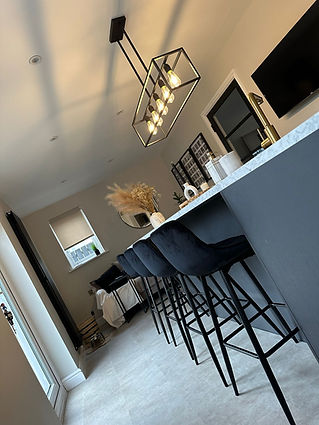 Kitchen island and bar stools