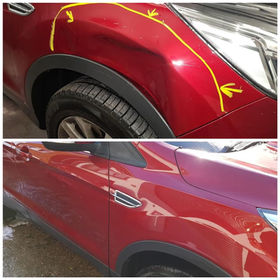 Repairing a dent on car