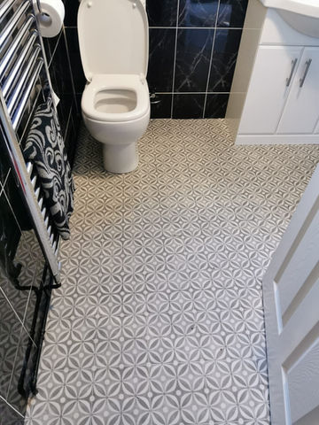 Vinyl flooring in bathroom
