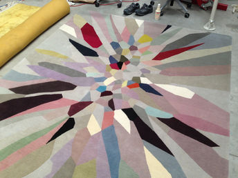 Bright modern rug after cleaning