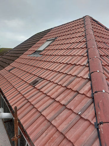 New red tiles on roof