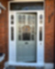 Newly painted sage green front door in Teddington