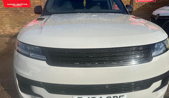 White Range Rover car after bodywork repairs