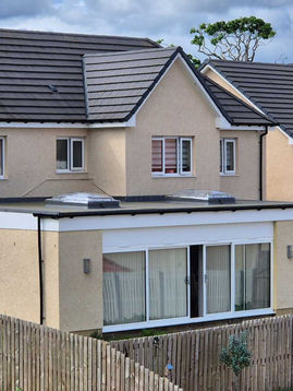 Flat roof installed on house extension