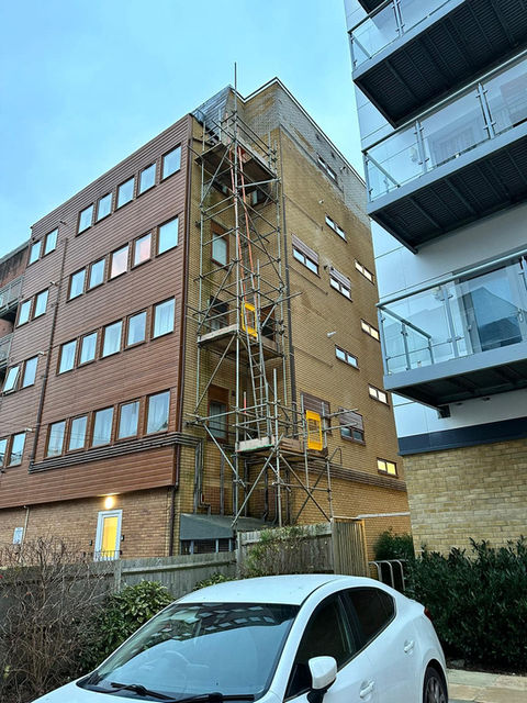 Office block scaffolding