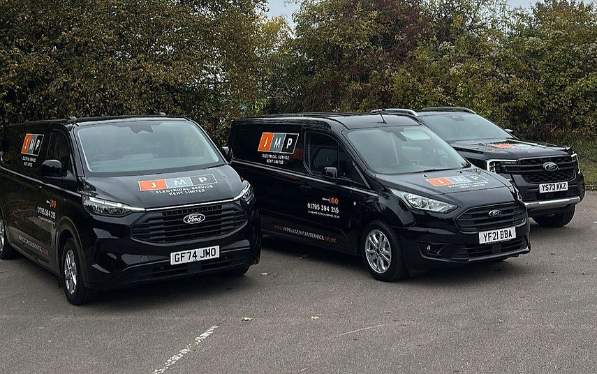 Three company vehicles used by our emergency electricians.