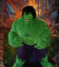 Green big character costume