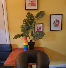 Massage chair ready for office massage session
