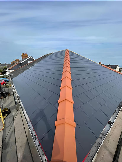 New slate roof installation