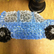 Car theme funeral flowers