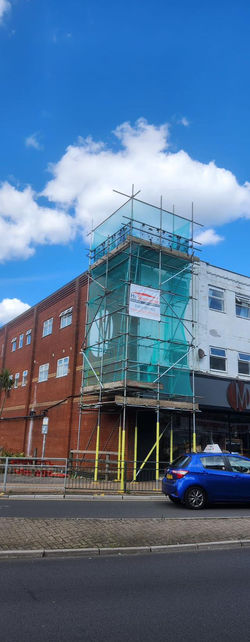 Scaffolding on office