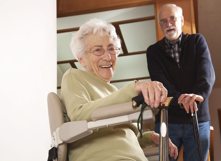 Happy stairlift user