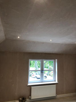 Newly plastered room
