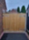 Wooden gate installation.