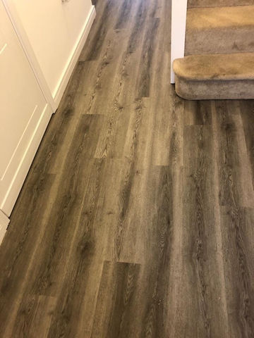 Wood effect laminate in hallway
