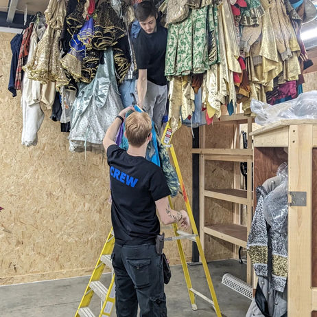 Removing pantomime costumes for storage