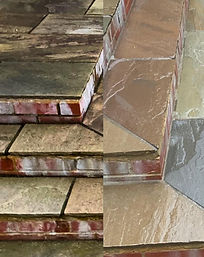 Before and after of garden steps