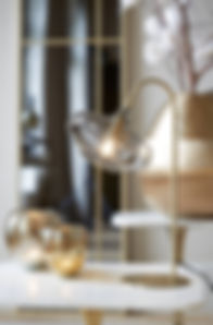 Gold lamp and candle holders