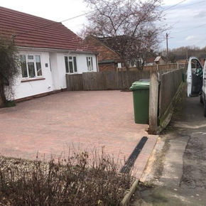 After pressure washing a block paved drive