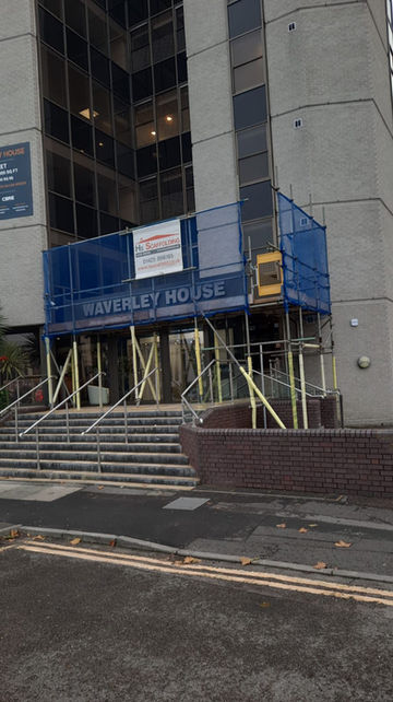 Scaffolding outside office in Bournemouth