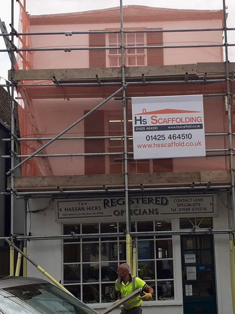 Scaffolding on shops