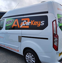 Neon branding on locksmith van