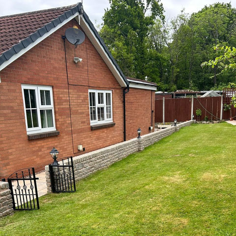 Stone wall in garden