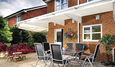 Patio canopy over garden table