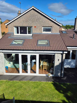 Large house extension with patio doors