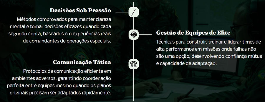 Uma imagem com fundo escuro e texto em português sobre "Liderança Estratégica em Cenários Críticos". A imagem apresenta três