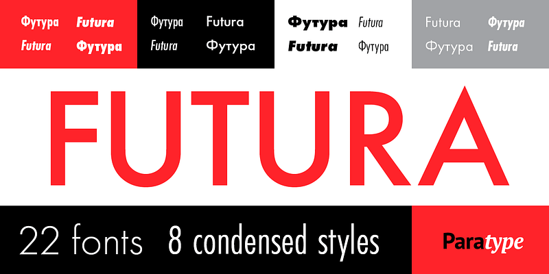 Futura slide with Cyrillic examples too 
