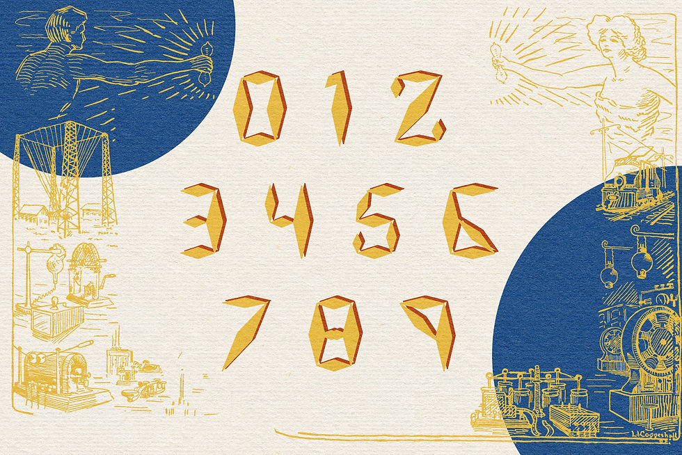 Number forms. Looks like darts making letters of the alphabet.