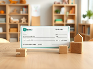 Modern children’s home classroom interior, a clearly visible check and envelope resting on