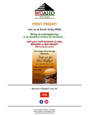 West Orange African Heritage Organization First Friday 