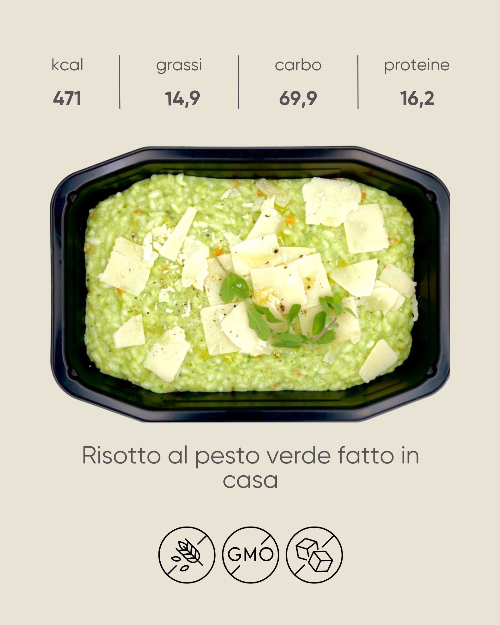 Risotto al pesto con scaglie di grana